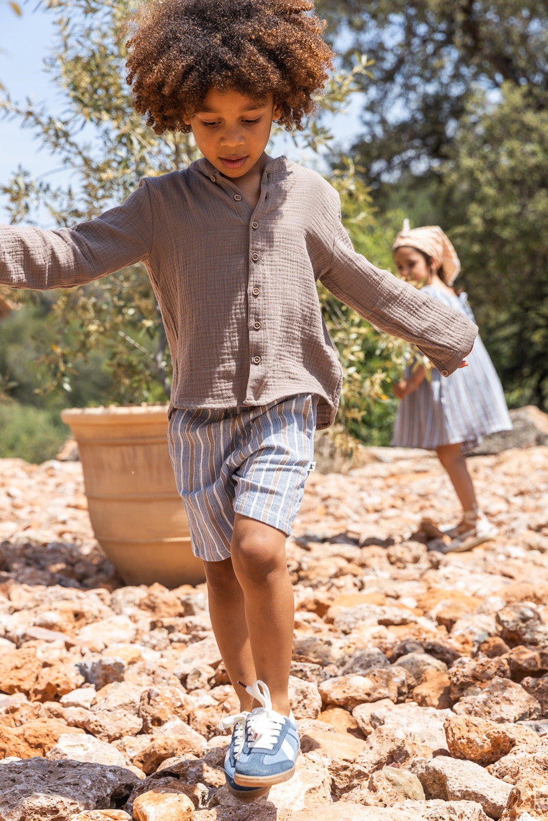 Striped shorts by Petit Indi