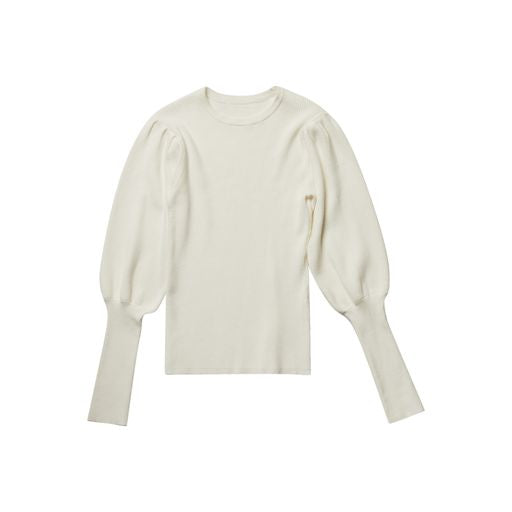 Puff Sleeves Ivory Sweater by Zaikamoya