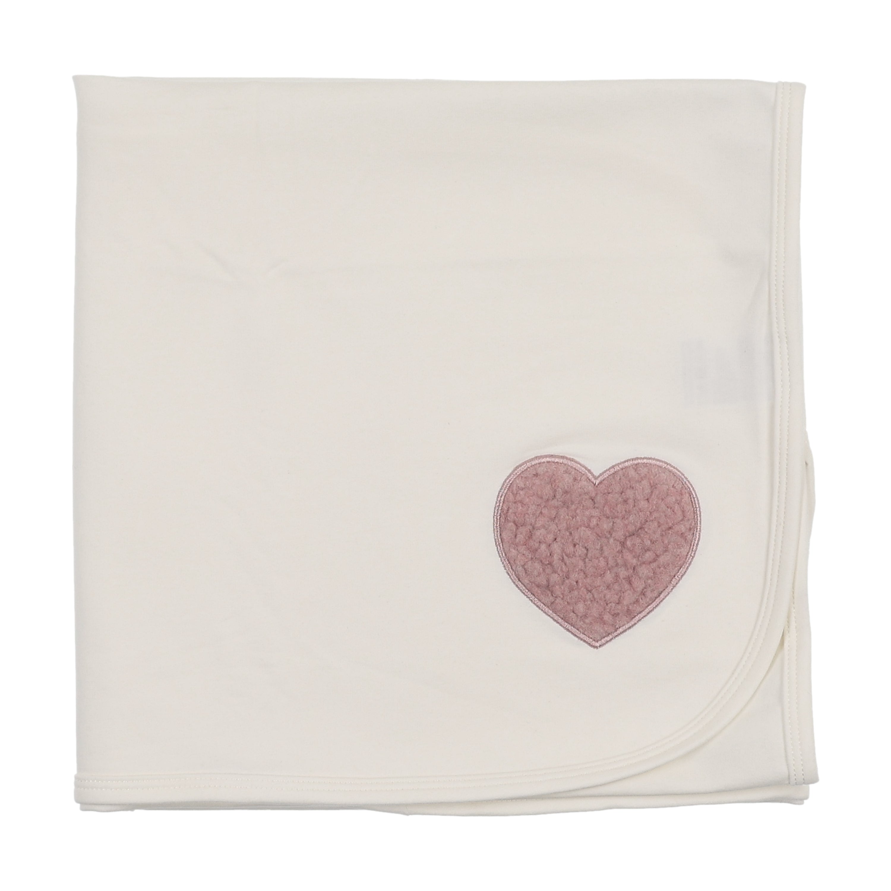 Maniere Sherpa heart white blanket
