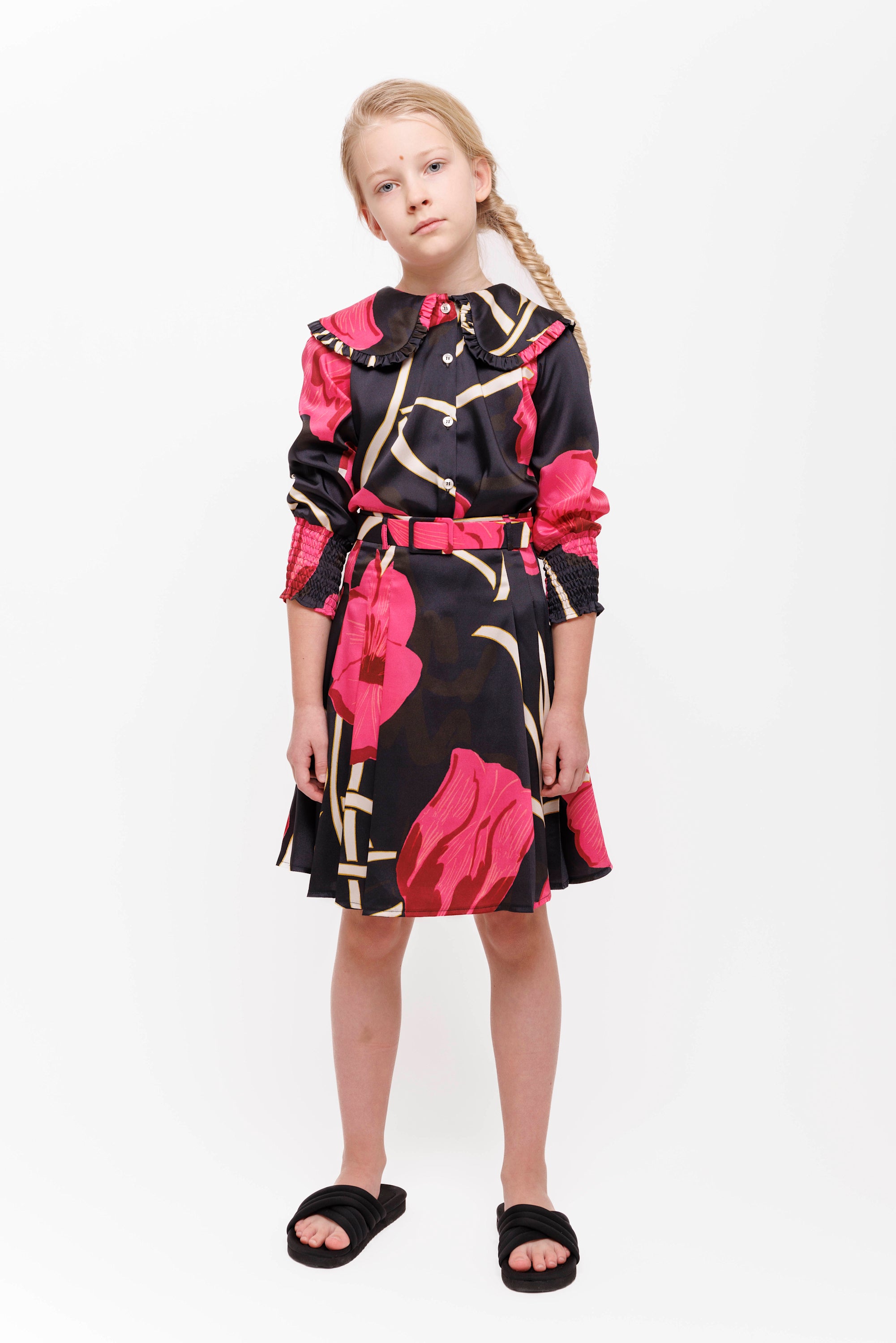 Christina Rohde Black floral skirt