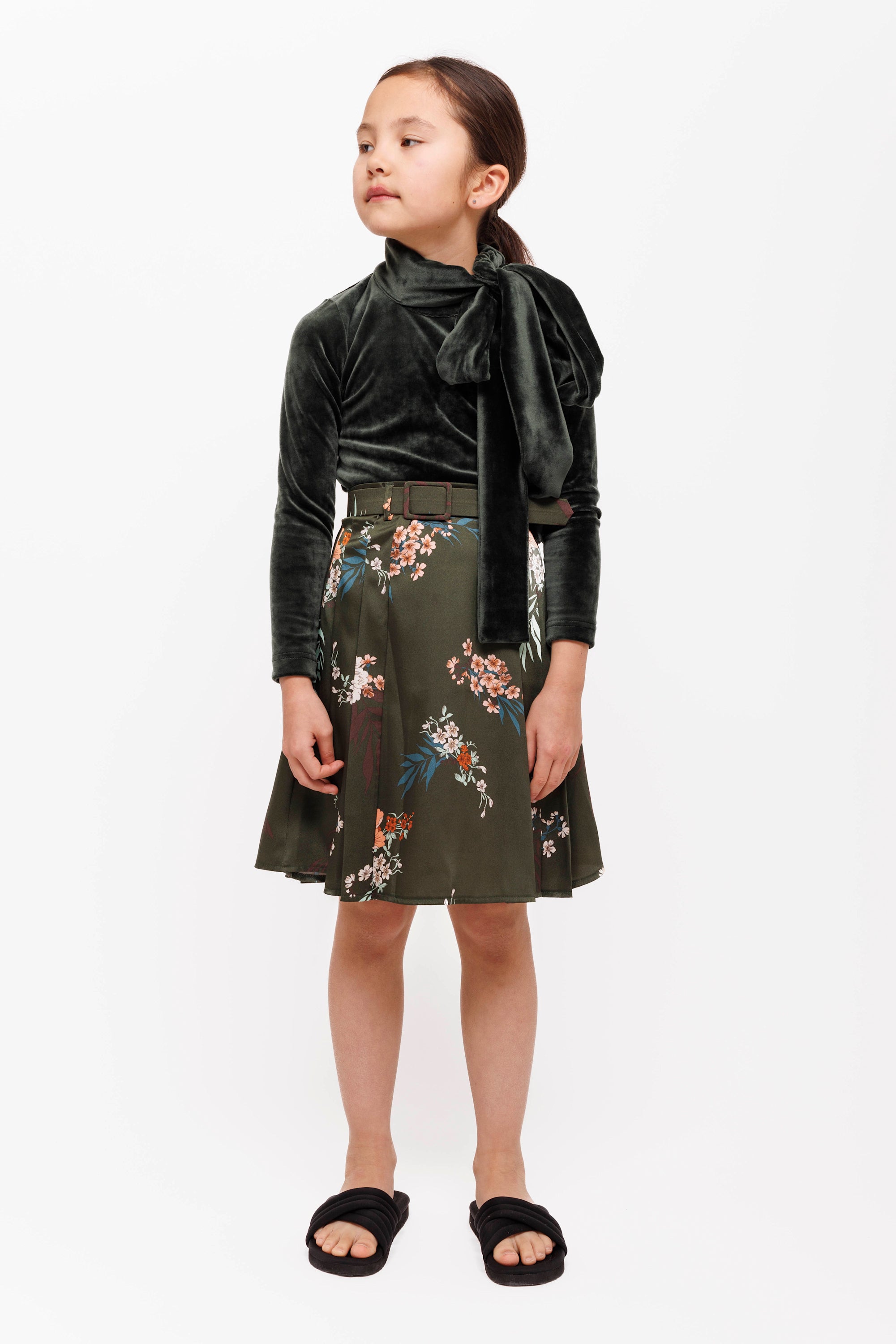 Christina Rohde Green floral skirt