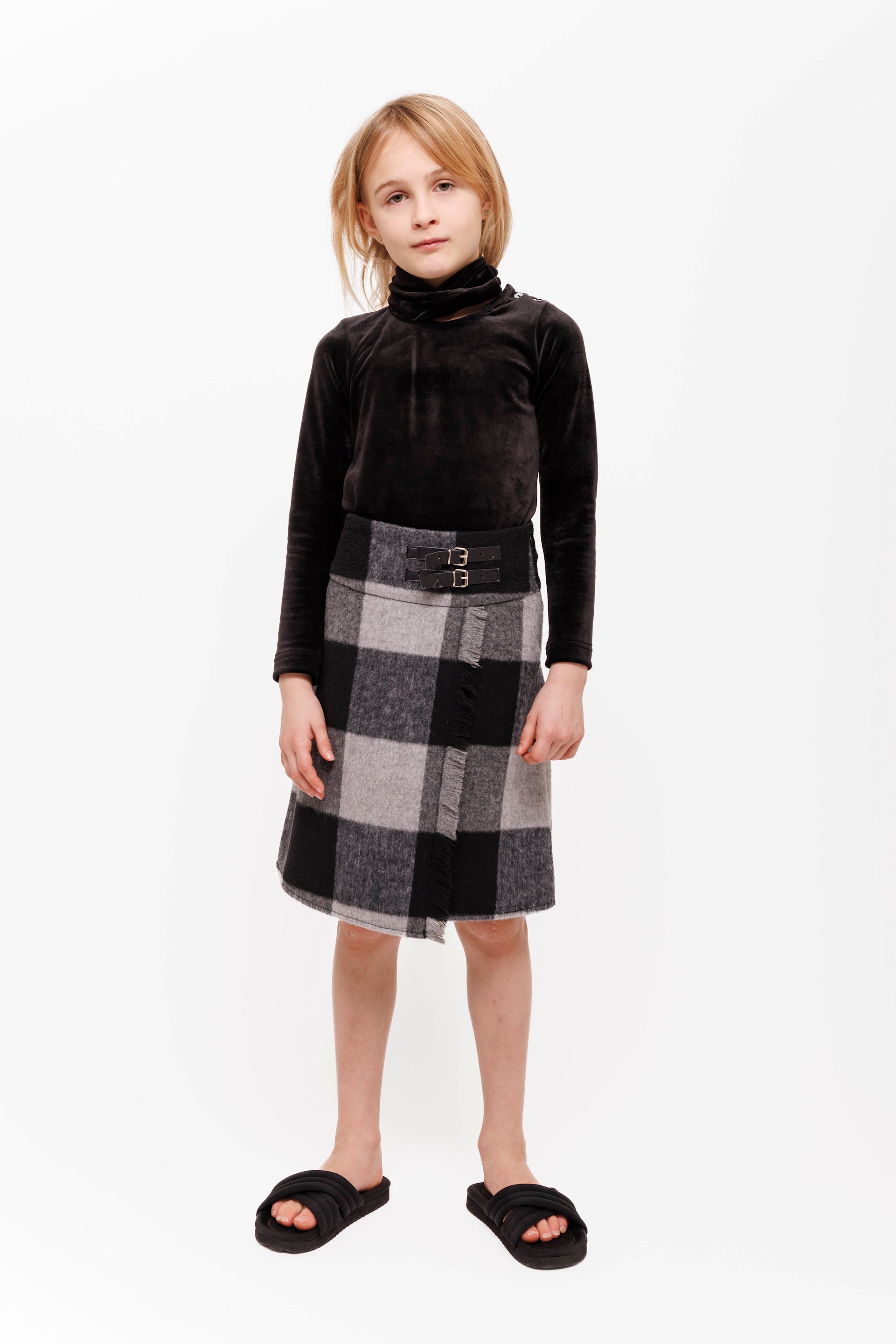 Olivia Rohde Grey/black plaid skirt