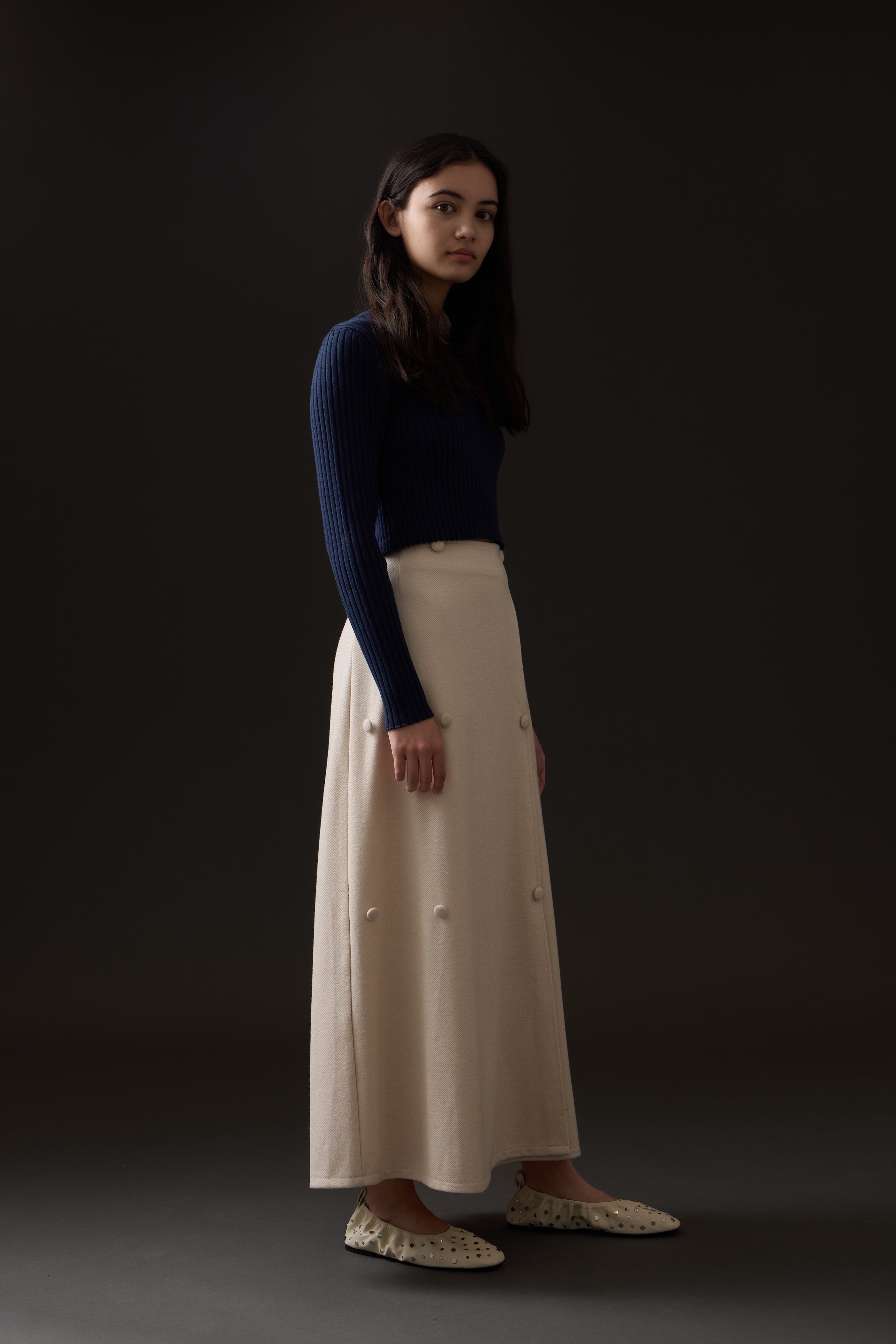 Soir Becky midi skirt
