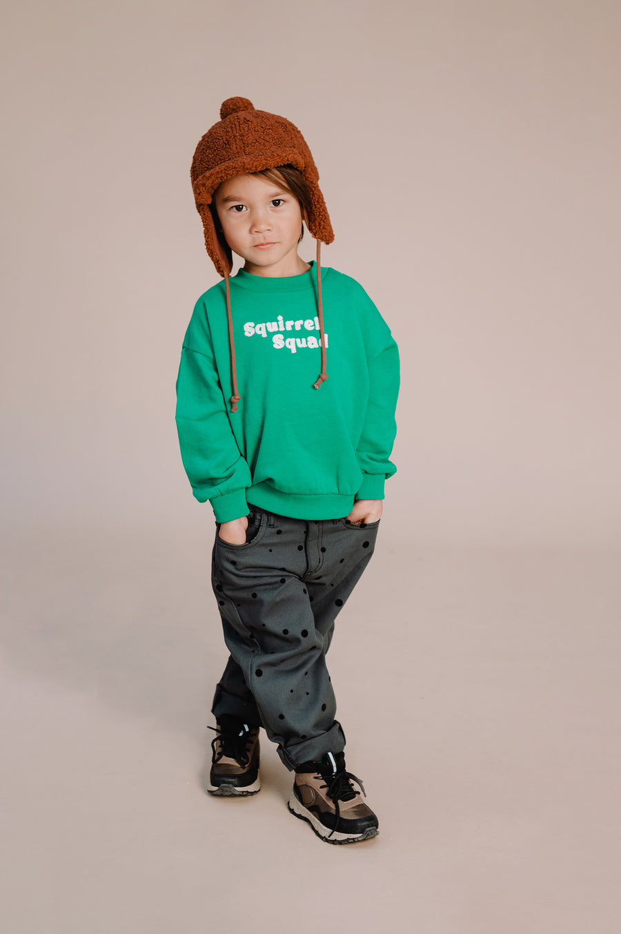 Squirrel squad green sweatshirt by Sproet & Sprout
