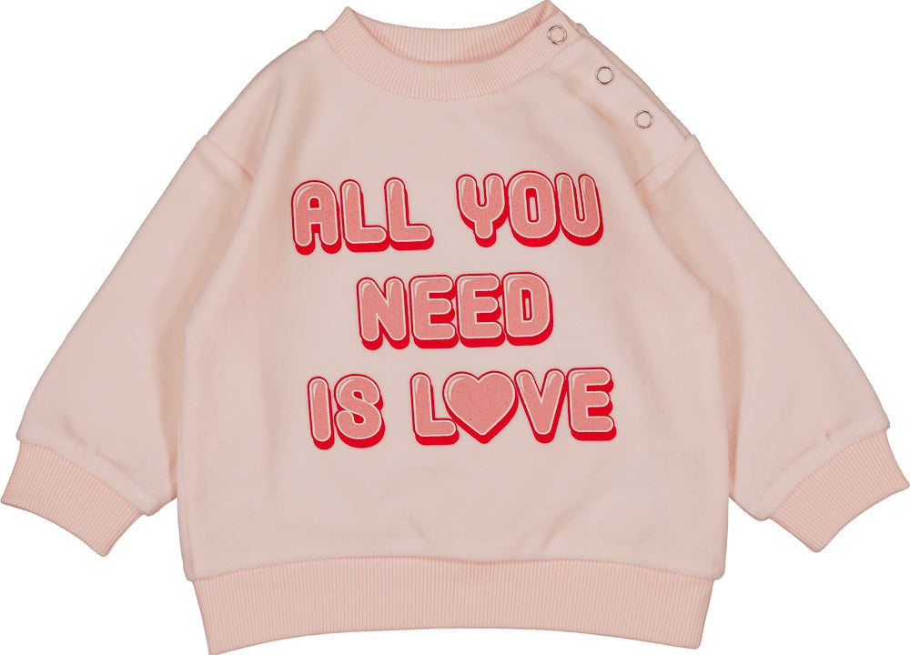 Louis Louise Velvet pink love sweatshirt set