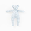 Gingham blue teddy rattle by Kipp Baby