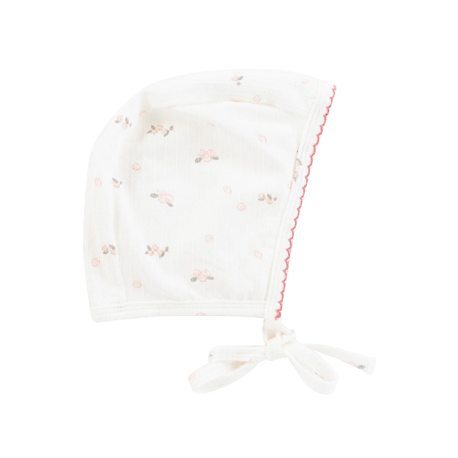 Berry pattern pink footie + bonnet by Kipp Baby