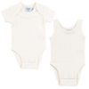 Pointelle white scallop bodysuit 2 pk set by Kipp Baby