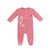 Text pink rib footie by Kipp Baby