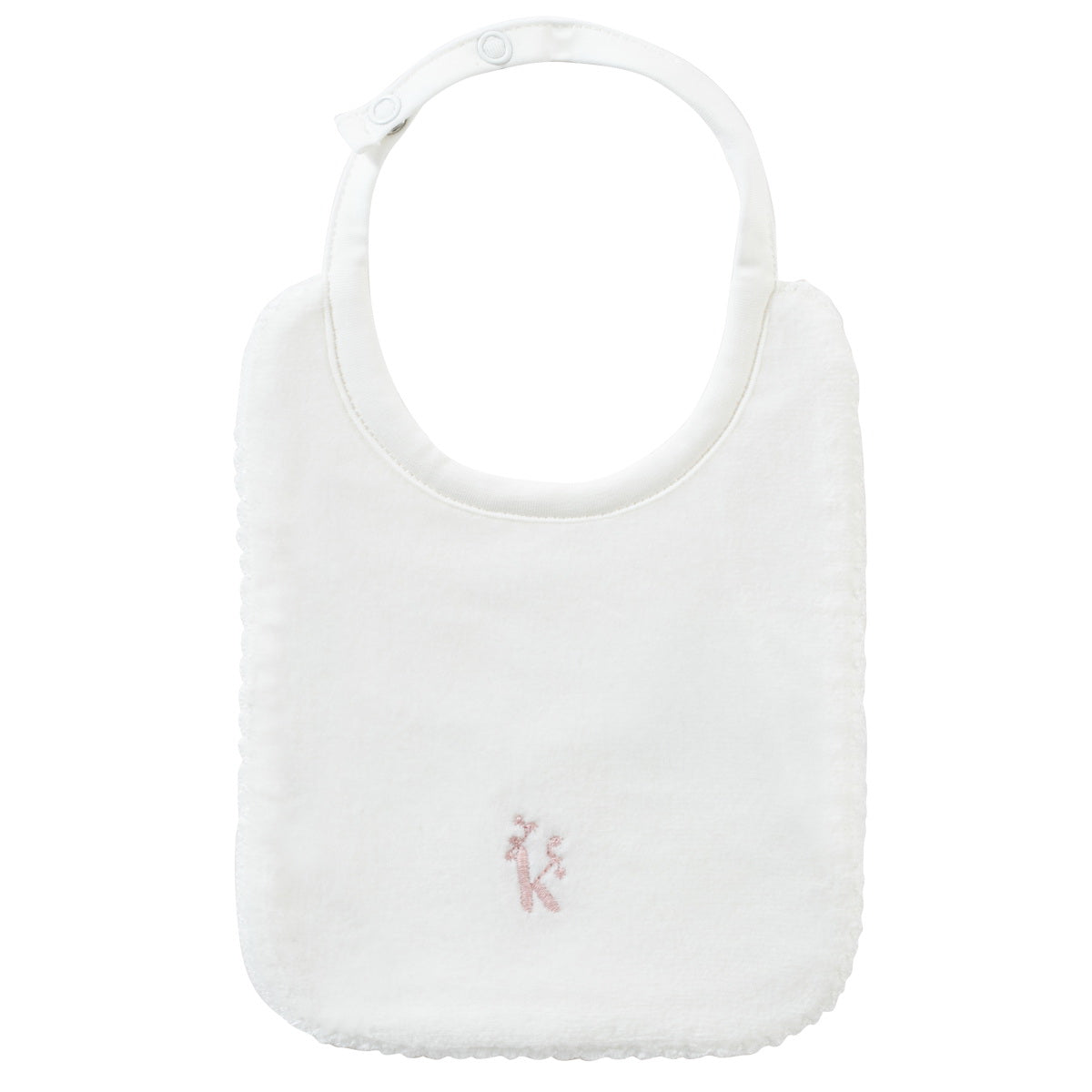 K pink logo bib by Kipp Baby
