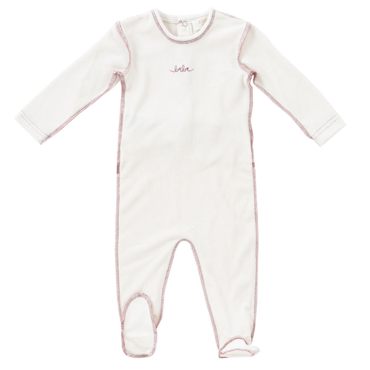 Edge stitch mauve footie by Kipp Baby Flying Colors