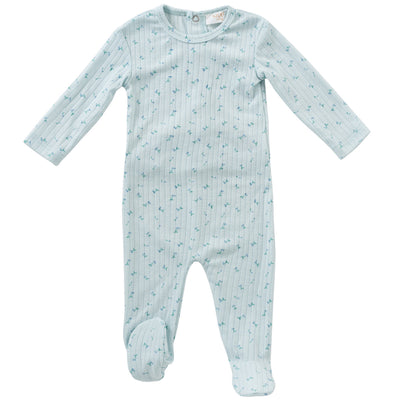 Cherry blue footie by Kipp Baby