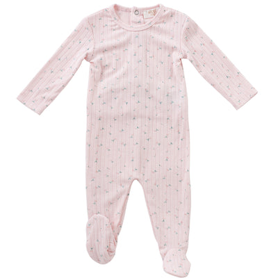Cherry pink footie by Kipp Baby