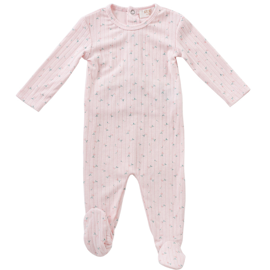 Cherry pink footie by Kipp Baby