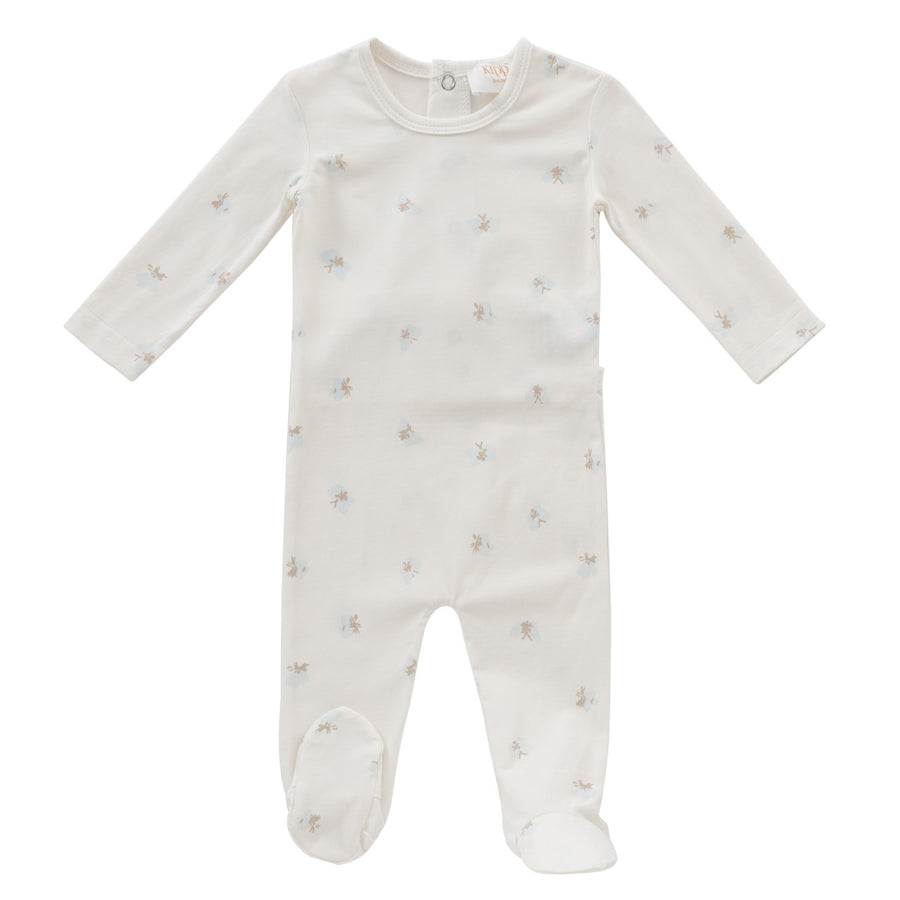 Butterfly blue footie by Kipp Baby
