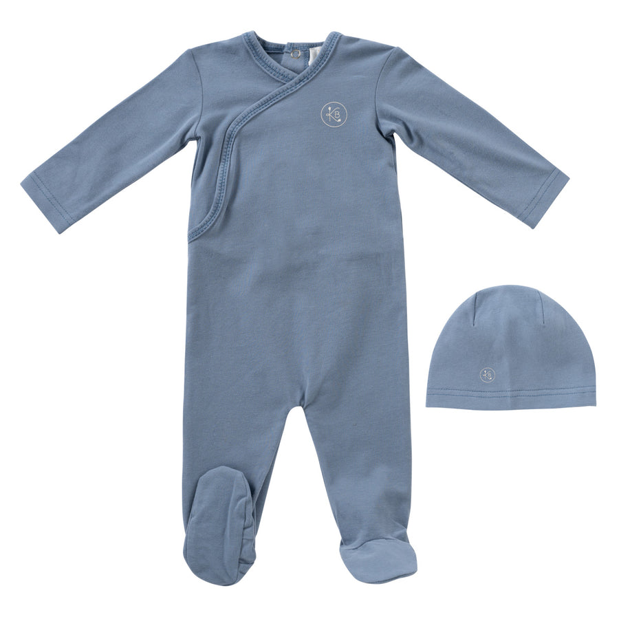 Mauve Kbit Wrap Footie & Bonnet Mauve Kbit Wrap Footie & Bonnet