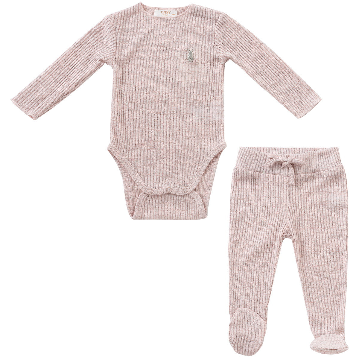 Slub knit pink set by Kipp Baby