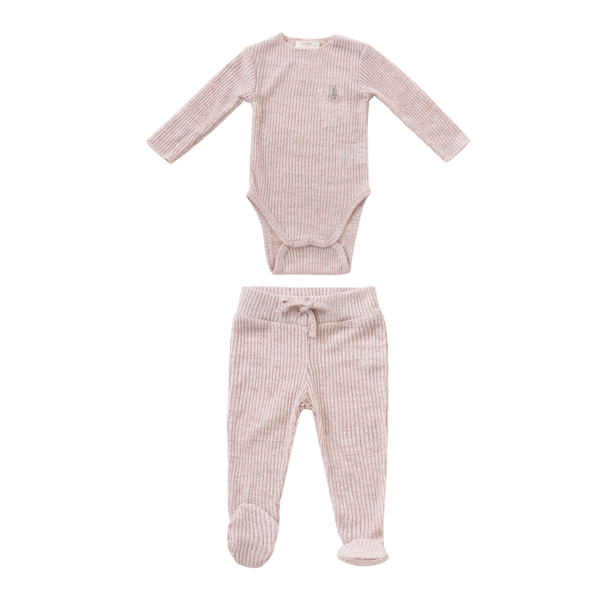 Slub knit pink set by Kipp Baby