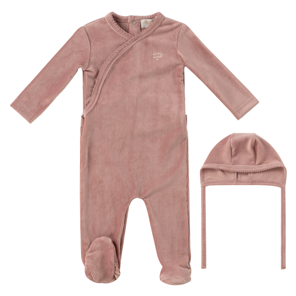 Kipp Baby Tiny miracle pink footie + bonnet