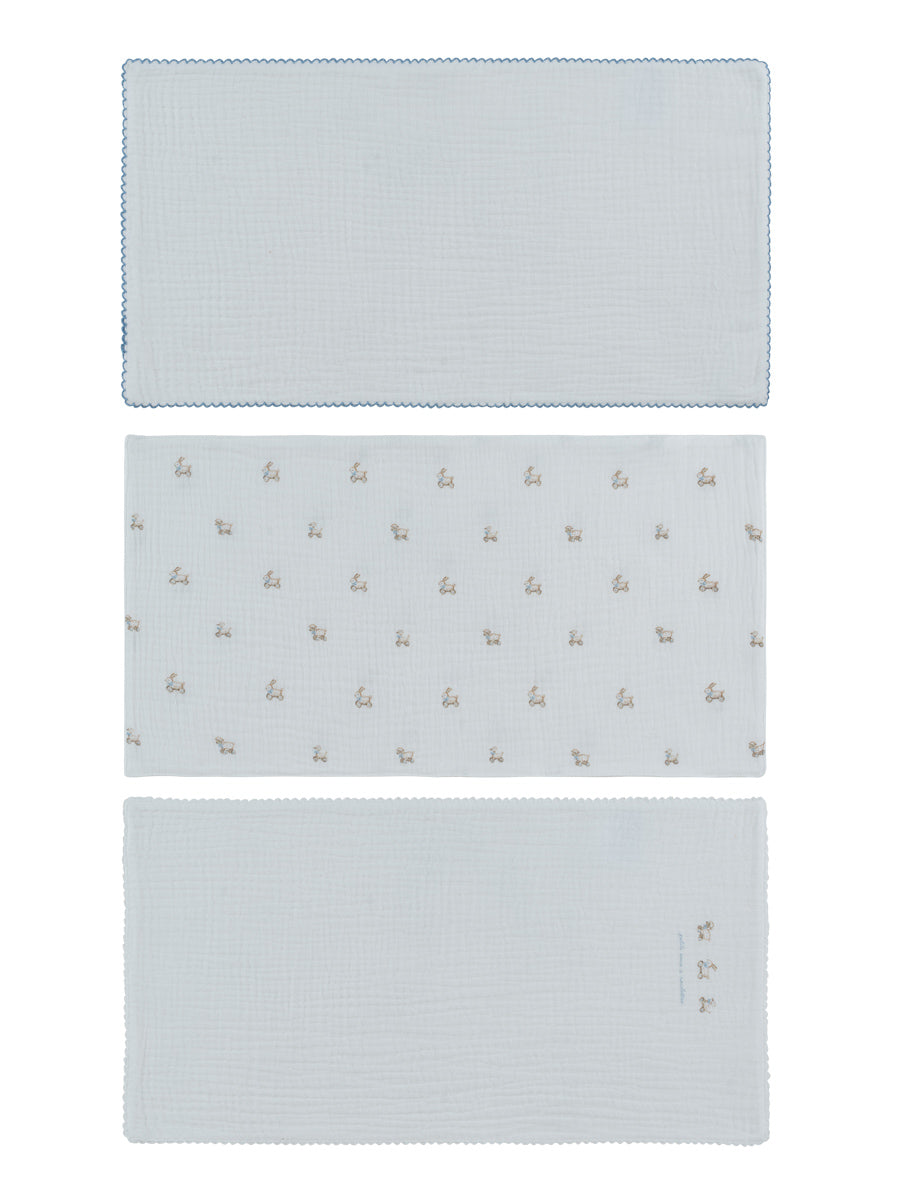 Kipp Baby Petits amis blue burp cloth set - Flying Colors