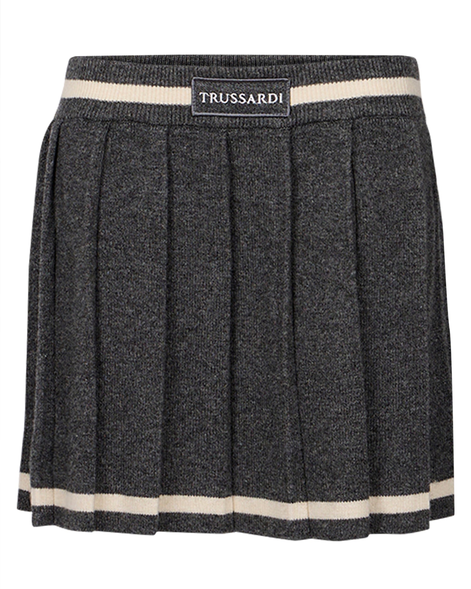 Trussardi Marled grey knit pleated skirt - Flying Colors