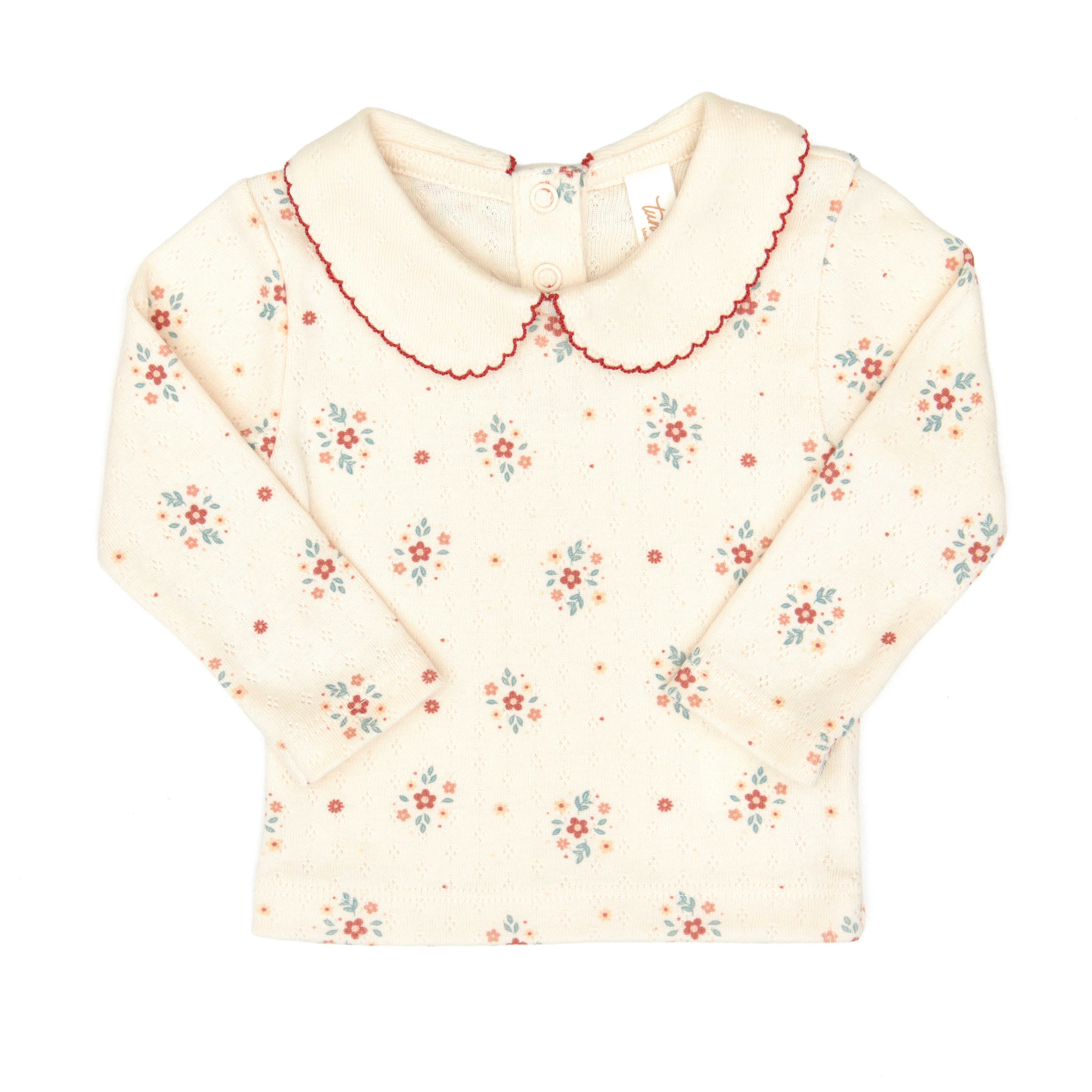 Tun Tun Pointelle collar floral print set