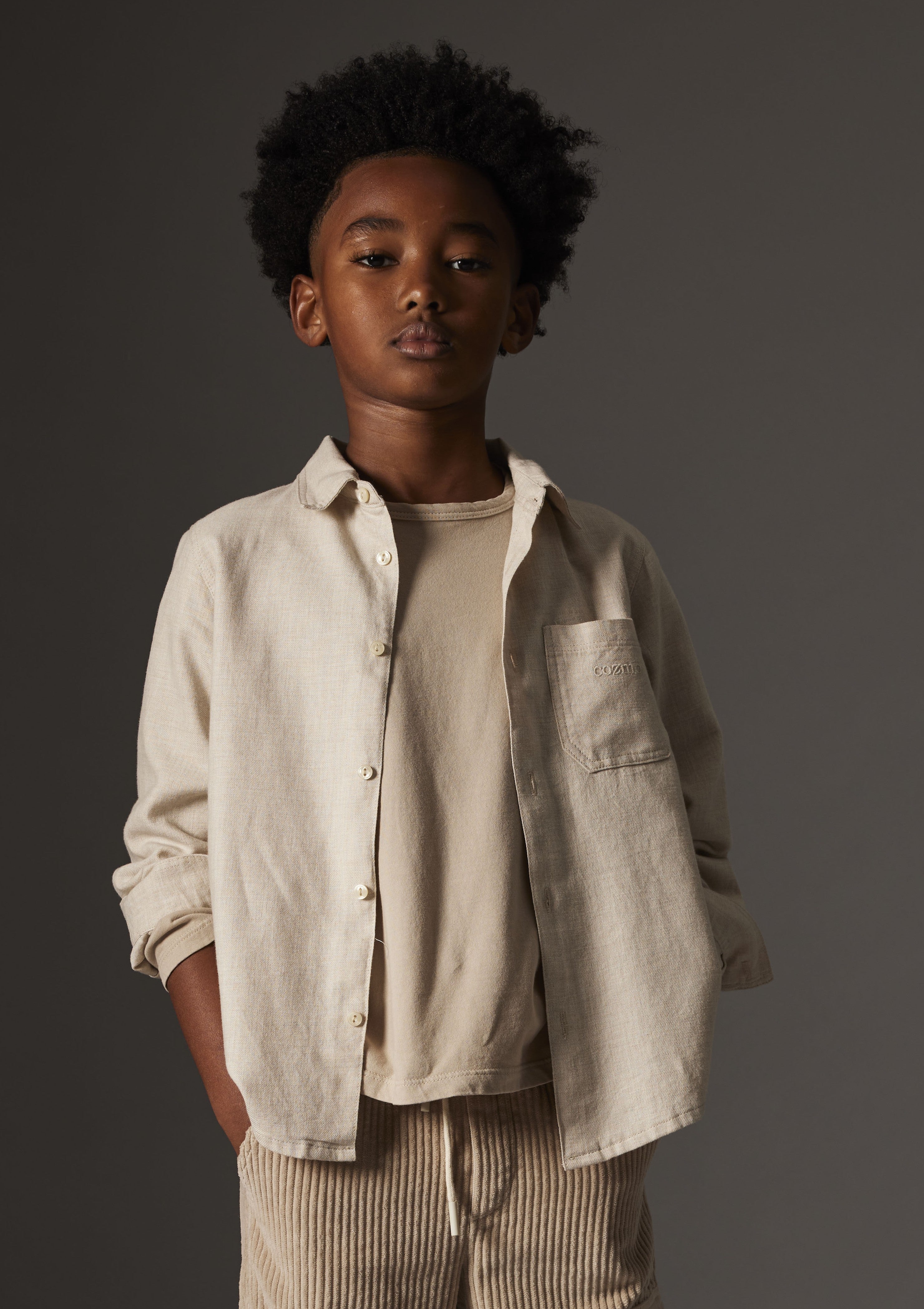 Cozmo Stone rustic mélange shirt