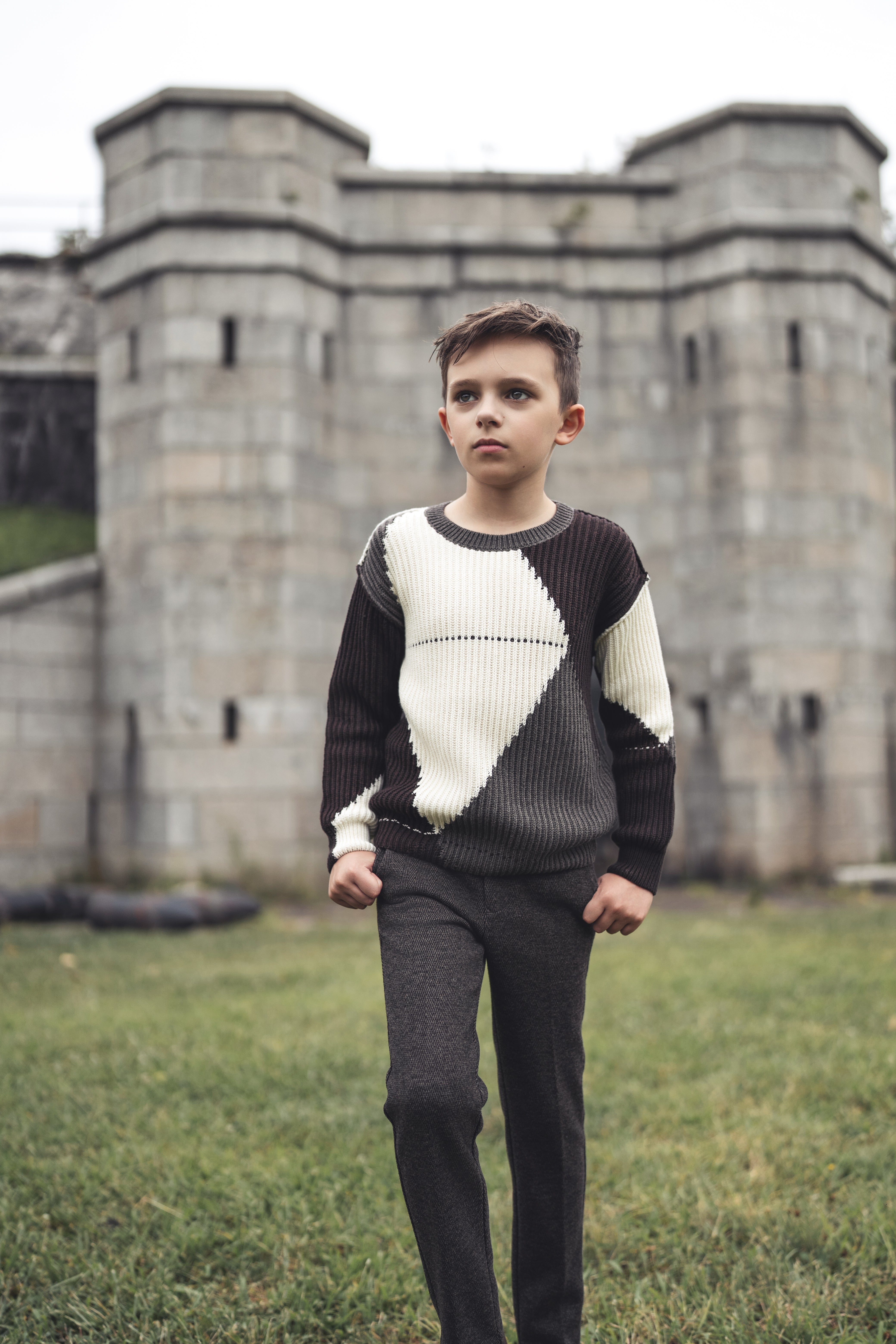 Mann Coffee herringbone pants