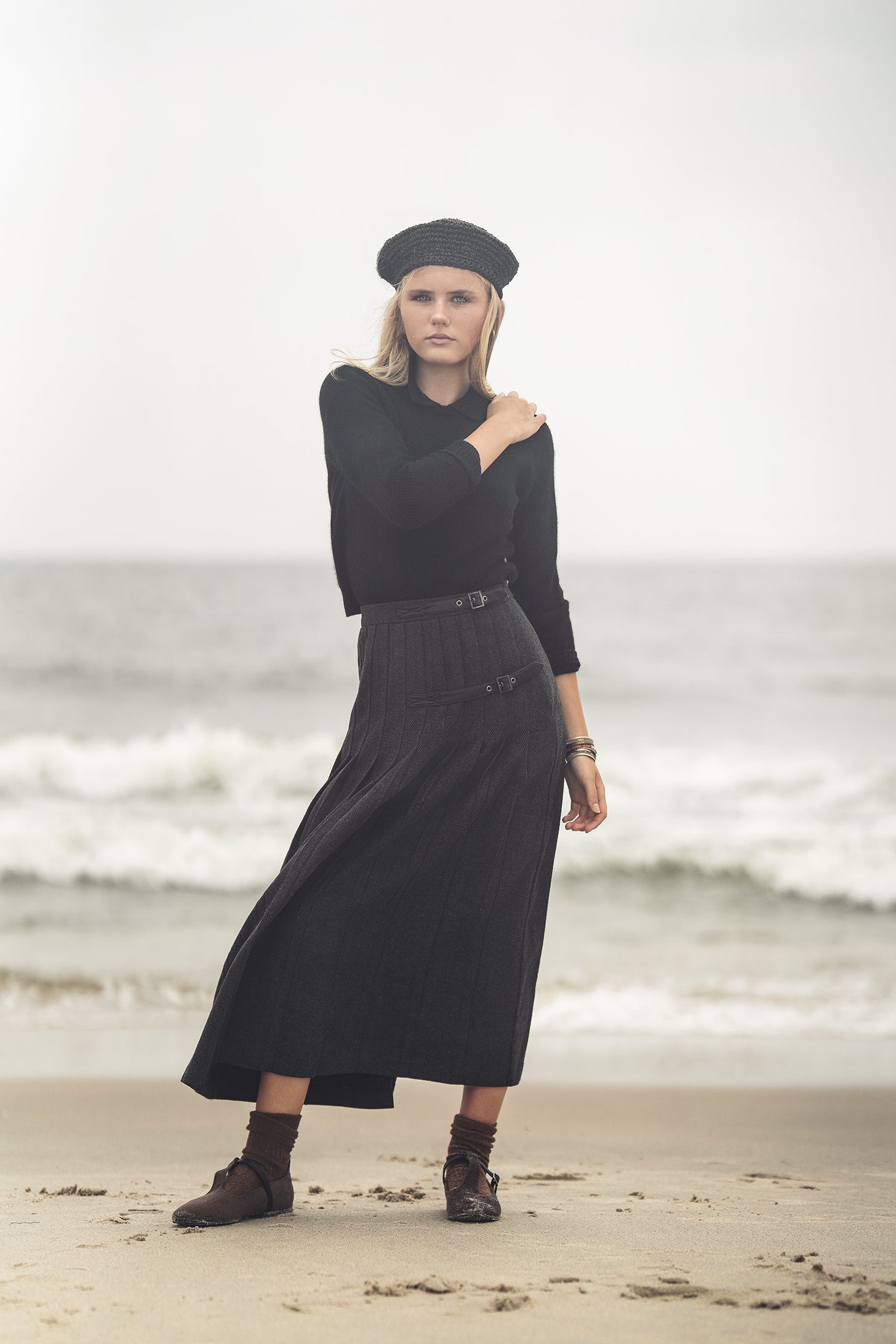Gem Pleated black/grey skirt