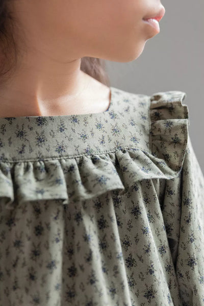 Kaki Ruffle Dress by Tartine Et Chocolat