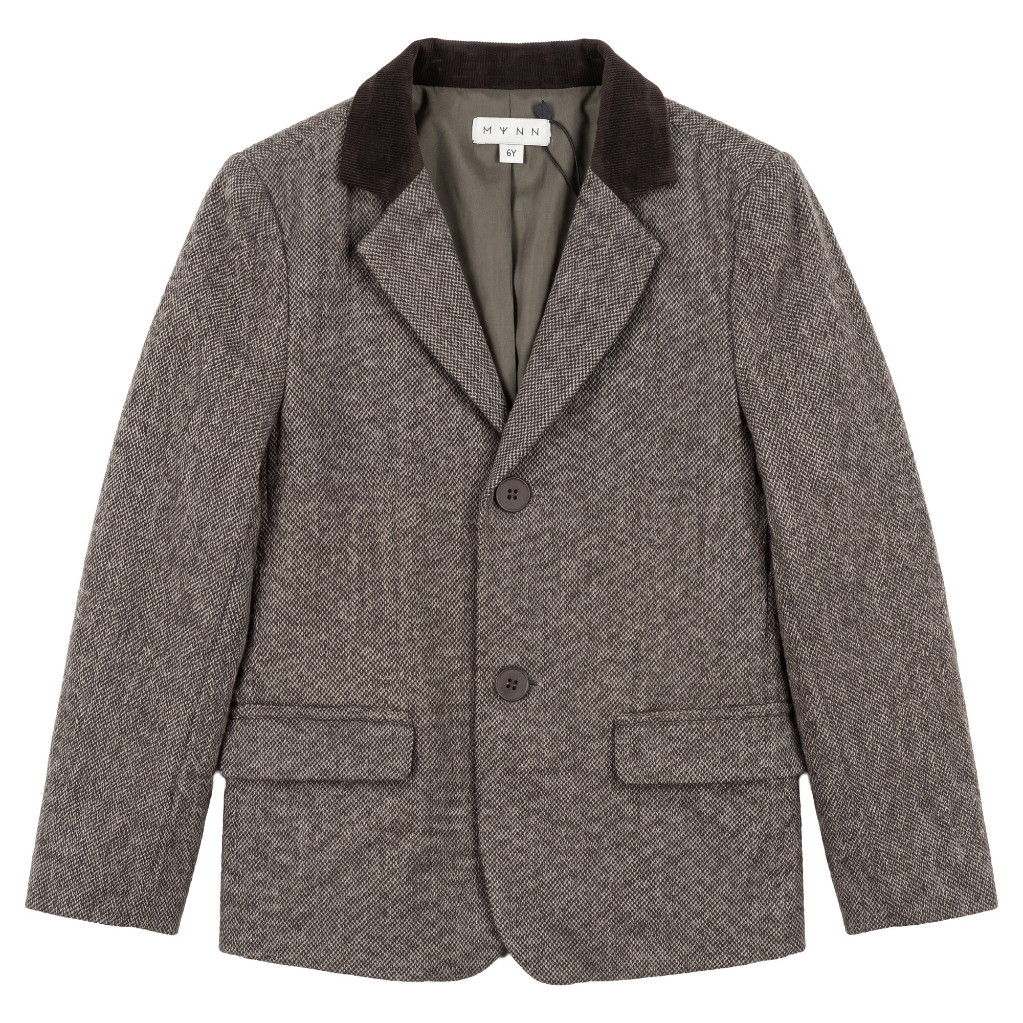 Mann Suede detail wool brown blazer