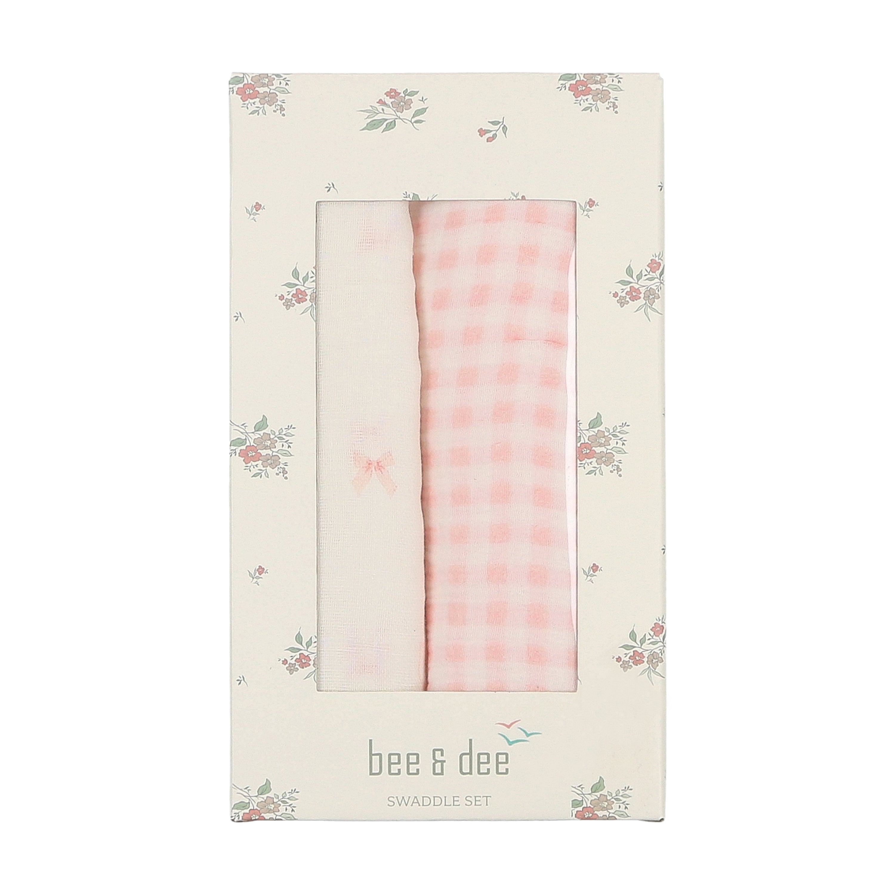 Take me home pink muslin swaddle set by Bee & Dee