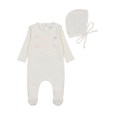 Take me home pink footie + bonnet by Bee & Dee