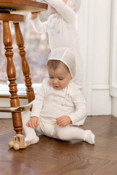 Take me home pink footie + bonnet by Bee & Dee