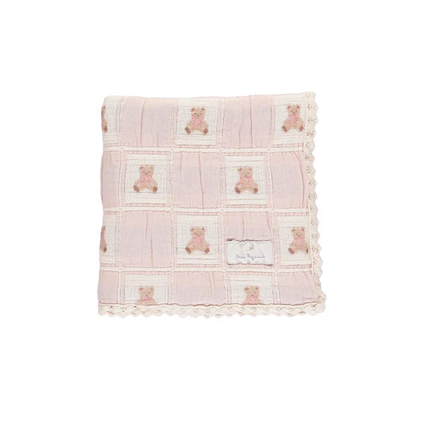 Bebe Organic Teddy mauve patchwork blanket - Flying Colors
