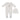 Maniere Teddy printed white footie + beanie