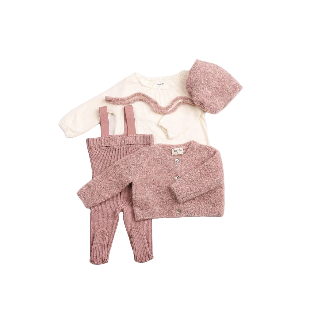Bee & Dee Textured wool rose ensemble set - Flying Colors