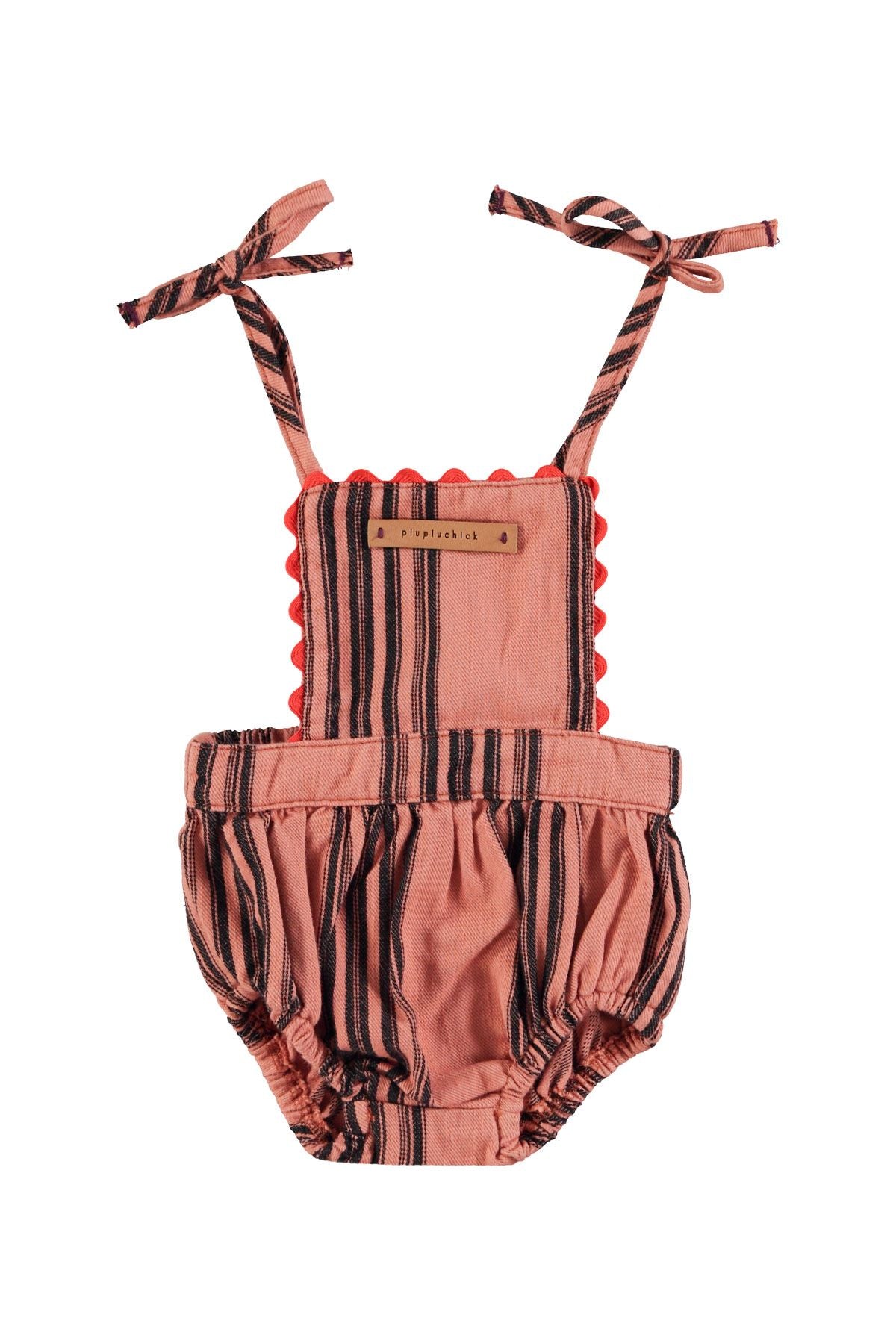 Piupiuchick Pink with black stripes romper