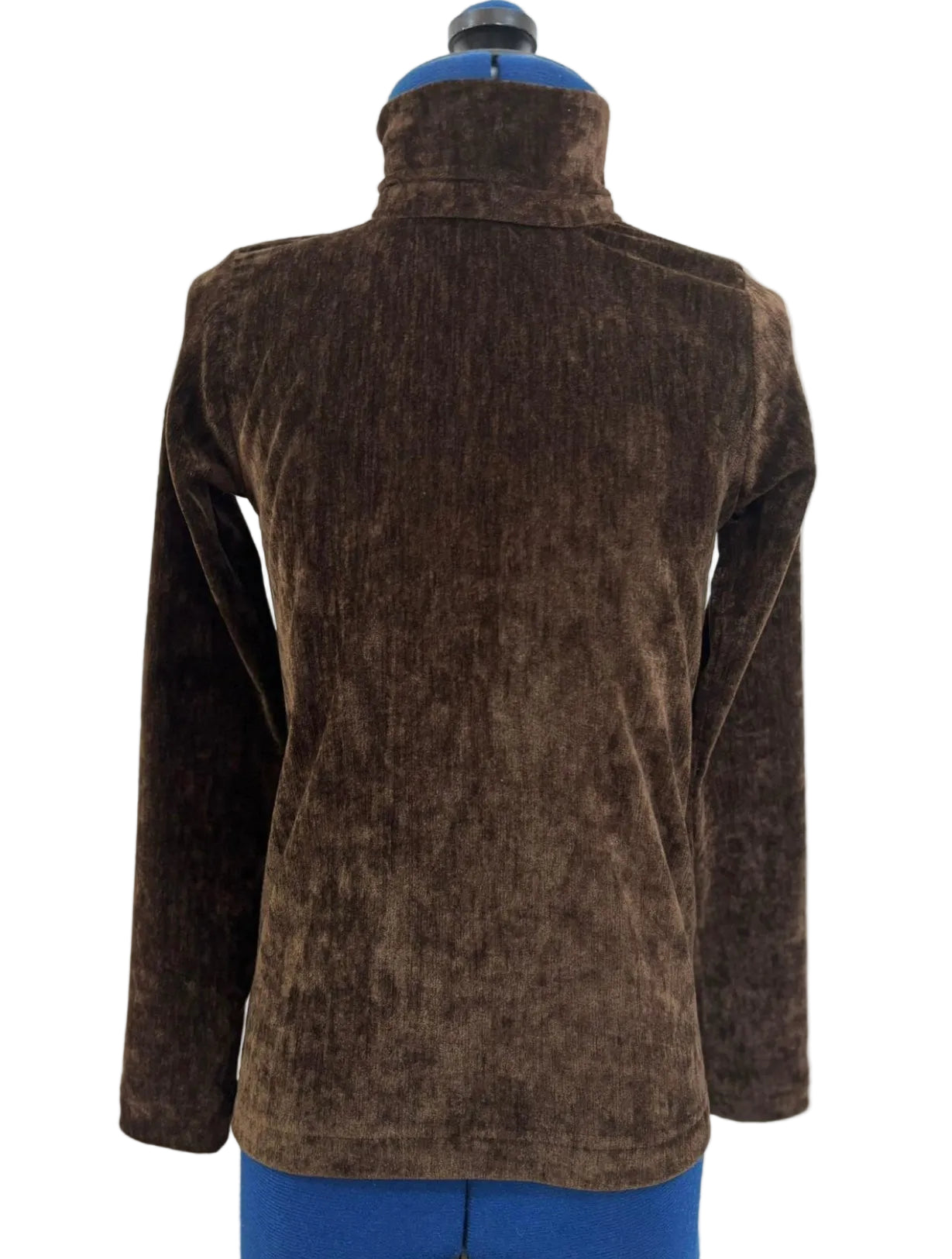 Christina Rohde Crushed brown velvet turtleneck