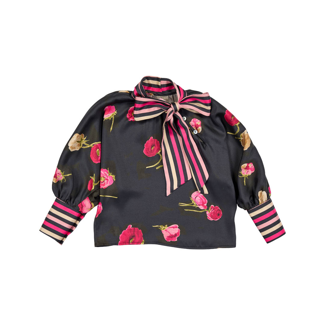 Christina Rohde Stripe floral blouse