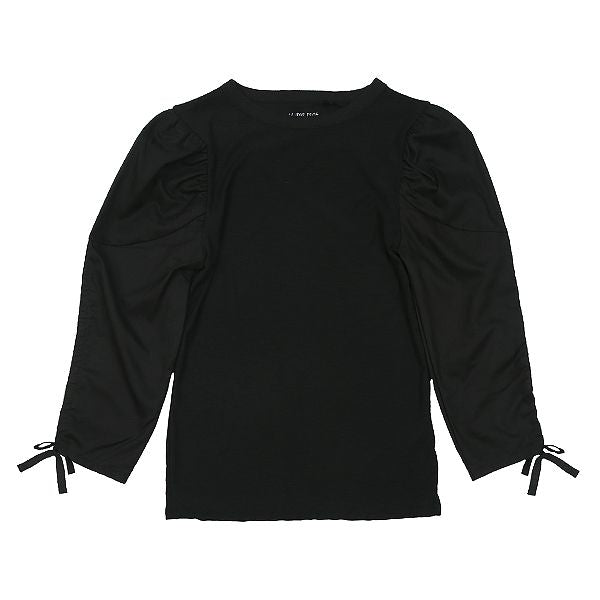 Lucy Black Bow Sleeve Tee by Luna Mae