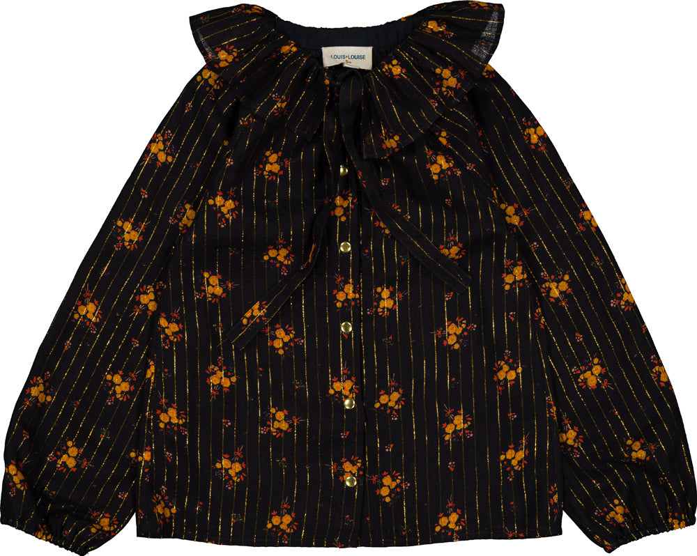 Louis Louise Angele stripe lurex flower blouse