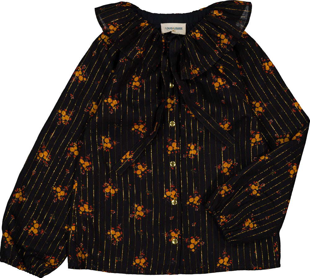 Louis Louise Angele stripe lurex flower blouse