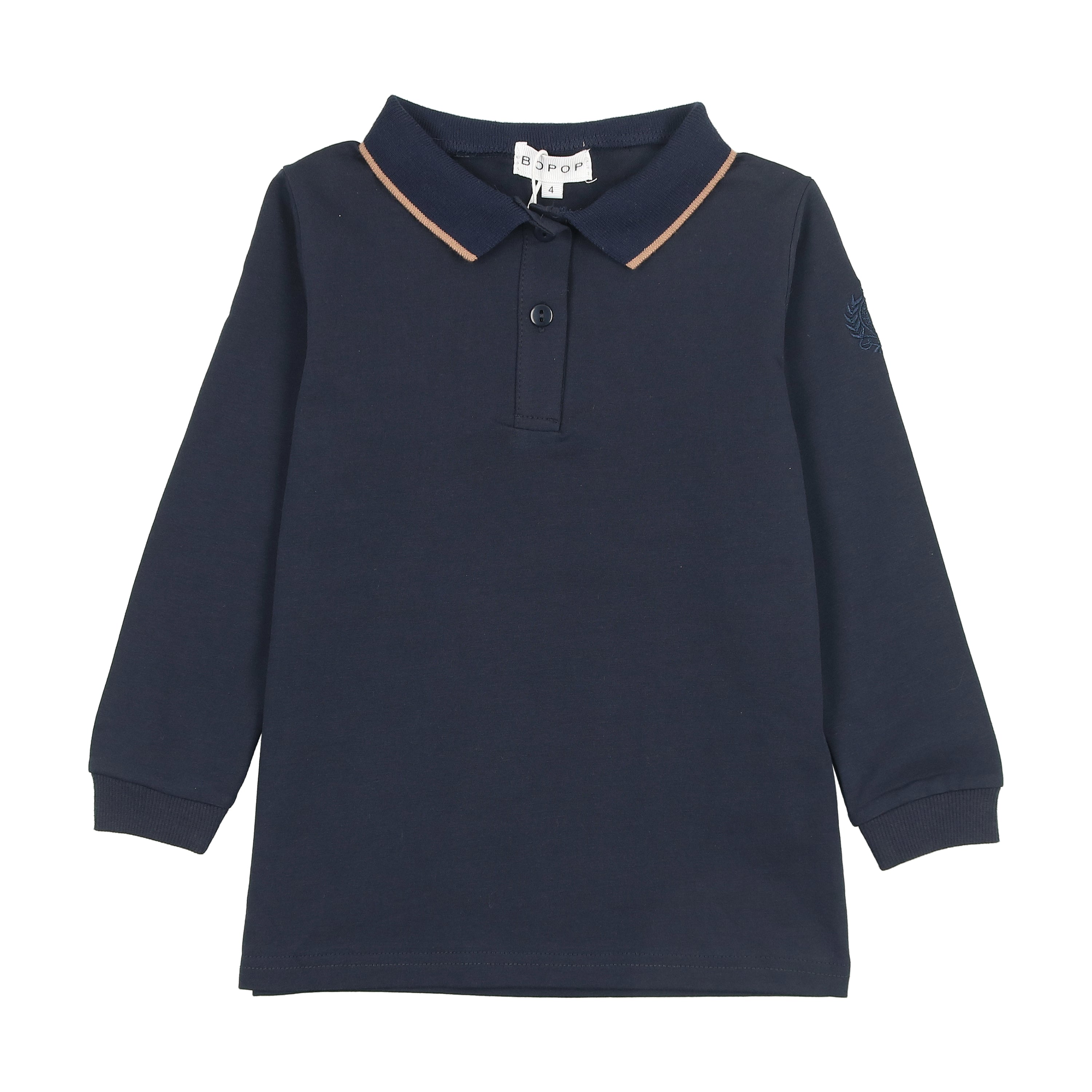 Bopop Tan trim black polo