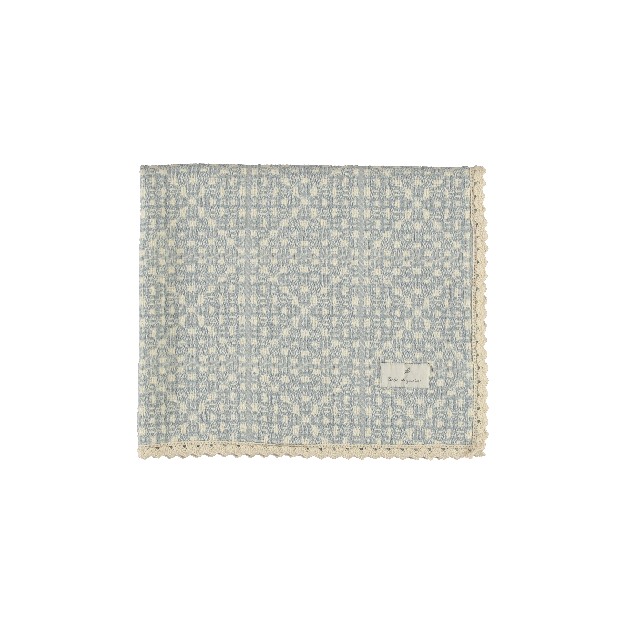 Bebe Organic Crochet sky blue blanket