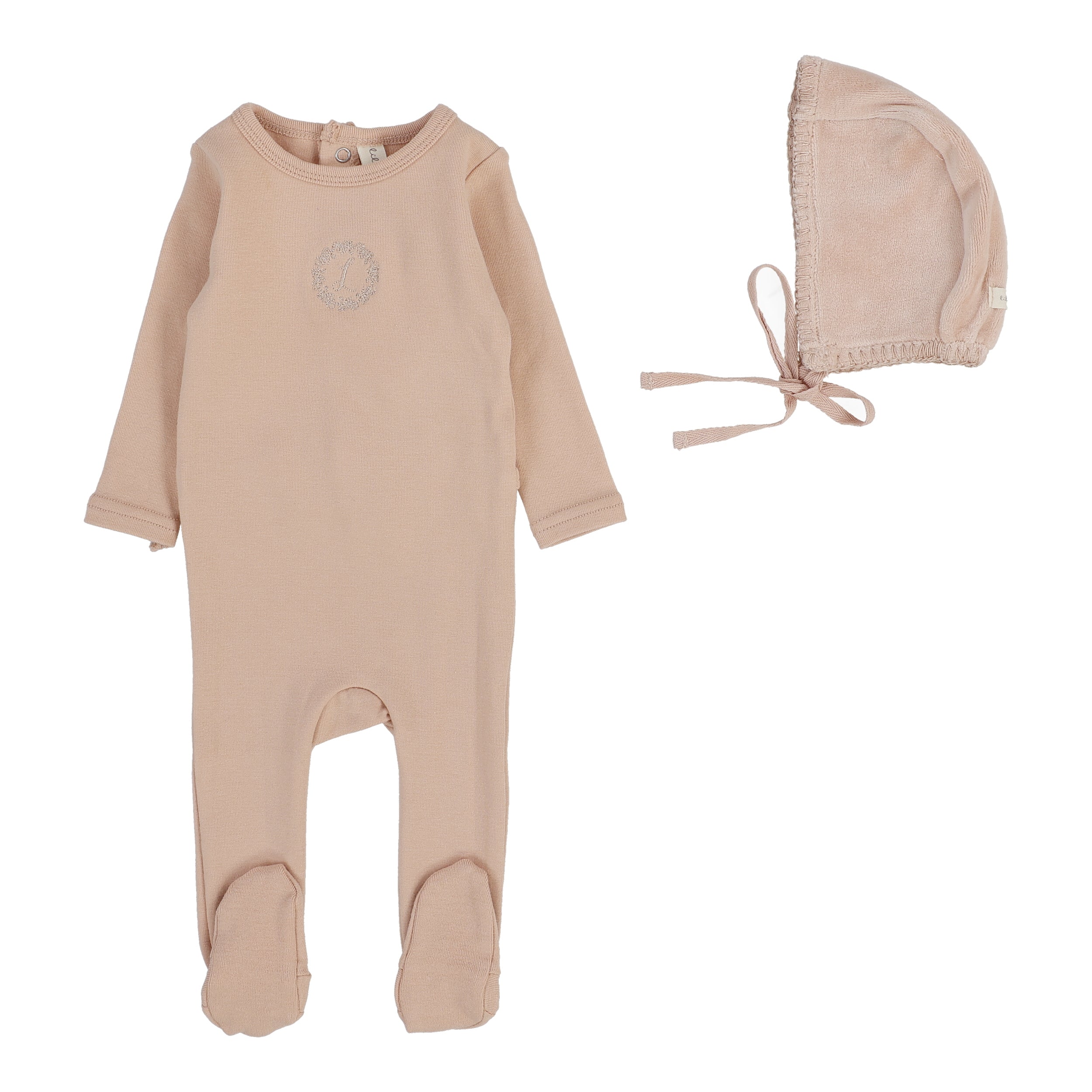 Lilette Emblem dusty pink footie set