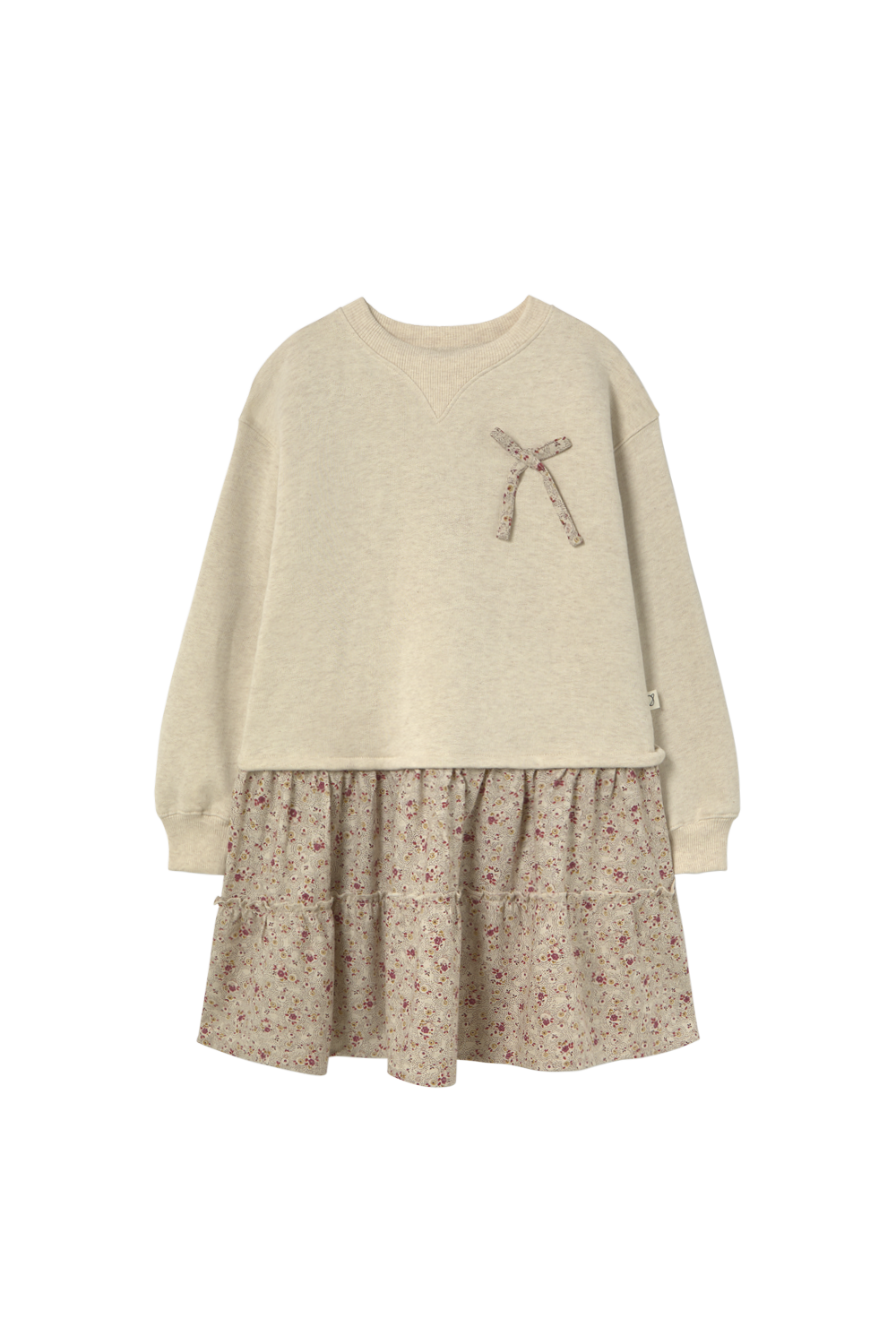 Cozmo Stone mélange bow tiered dress