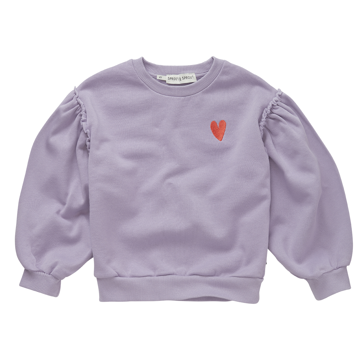Sproet & Sprout Puff sleeves heart sweatshirt