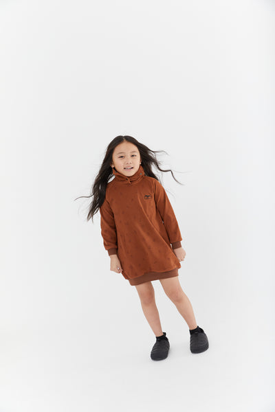 Optical brown dress by Crew Kids