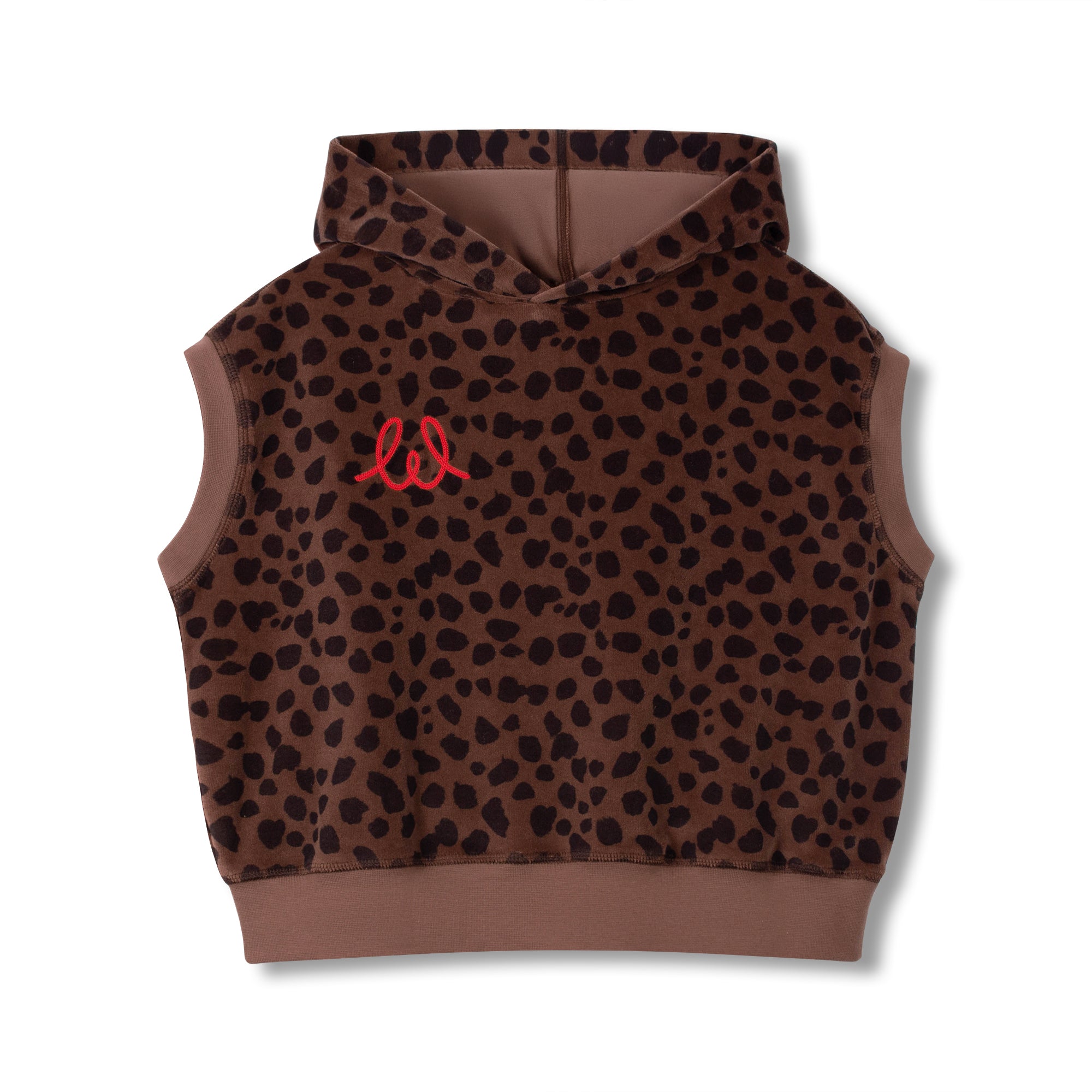Wynken Animal Print Hooded Vest Sweatshirt